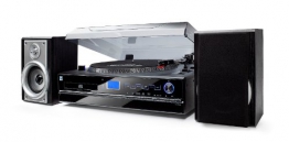 Dual NR 100 Stereo-Kompaktanlage mit Schallplattenspieler (PLL-UKW-Tuner, CD/MP3-Player, 30 Senderspeicherplätze, Direct-Encoding, 3,5mm Klinke, SD-Kartenslot) schwarz - 1