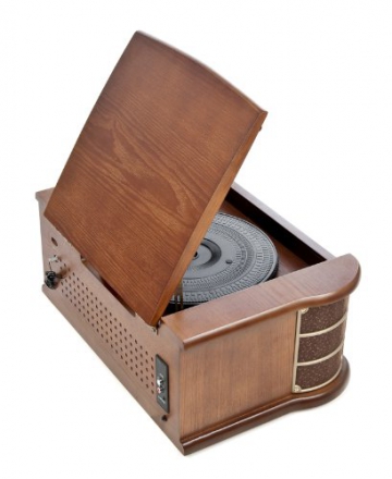 Dual NR 4 Nostalgie Musikanlage mit Plattenspieler (UKW-Tuner, MW-Radio, CD-RW, MP3, USB, Kassette, Aux-In) braun - 6