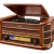 Dual NR 4 Nostalgie Musikanlage mit Plattenspieler (UKW-Tuner, MW-Radio, CD-RW, MP3, USB, Kassette, Aux-In) braun - 1