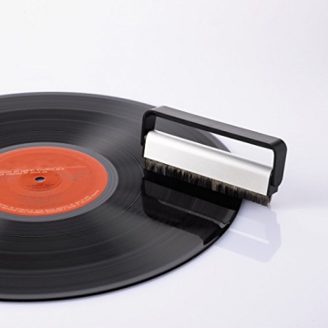 Hama Carbon Faserbürste (antistatisch Schallplatten reinigen, Vinylbürste, geeignet für Langspielplatten) schwarz/silber - 2