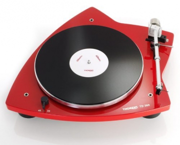 Thorens TD 209 High End Plattenspieler mit vormontiertem Tonabnehmer - Rot glänzend - 1