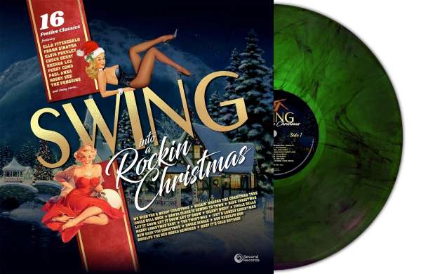 Swing Into A Rocking Christmas (180g) (Green Marble Vinyl) - Various Artists - LP - Front